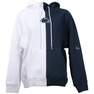 Hype and Vice women's navy & white color block hoodie with Penn State Athletic Logo